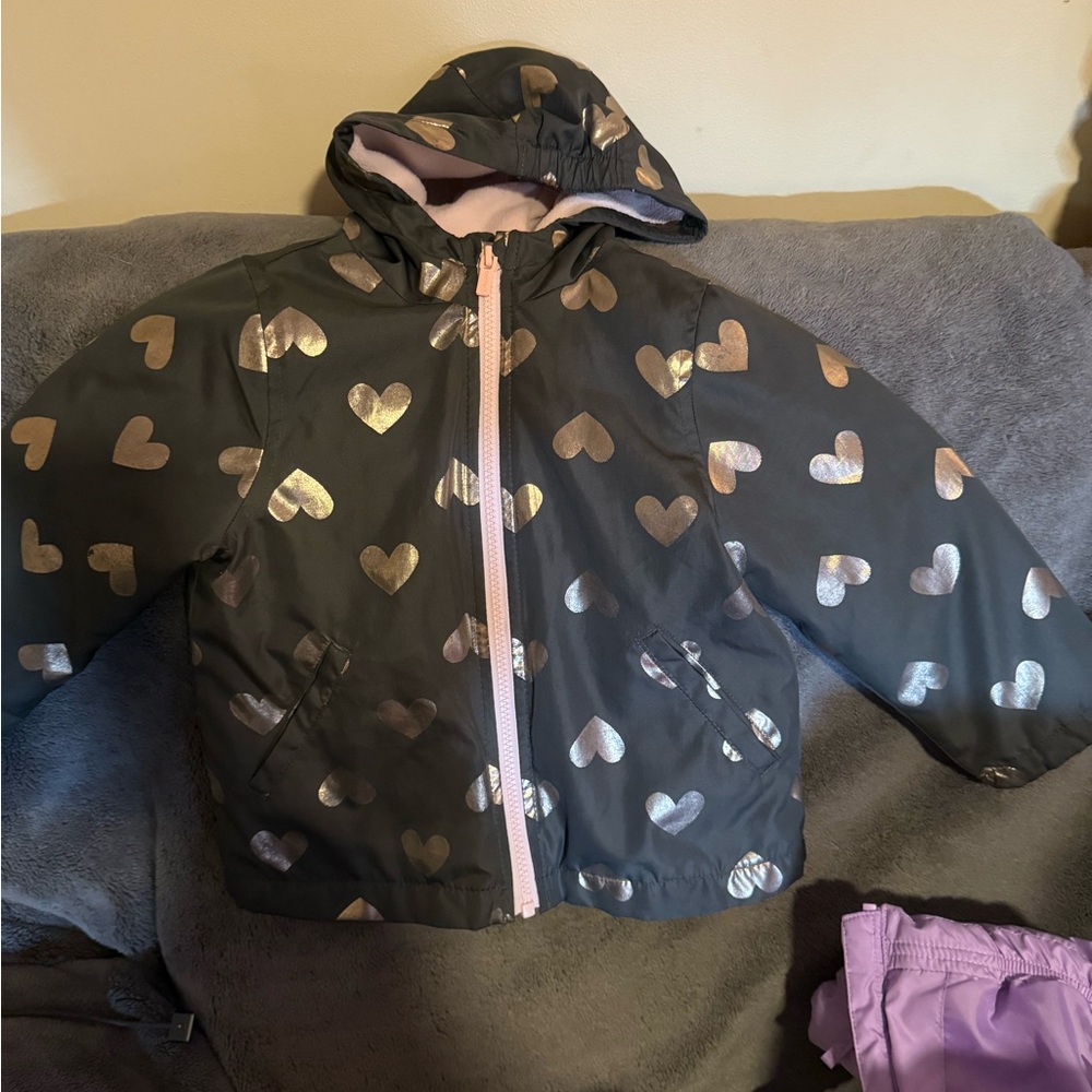 Heart Patterned Kids Jacket